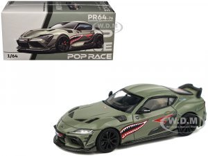 Toyota Supra DarwinPro 66G NWB Green with Shark Mouth Graphics