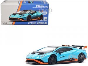 Lamborghini Huracan STO Blue with Black Top and Orange Accents