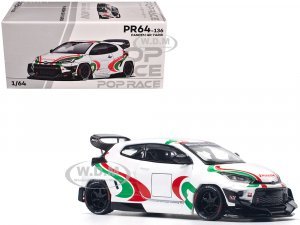 Toyota Pandem GR Yaris RHD (Right Hand Drive) Rally Livery White with Red and Green Graphics