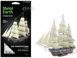 Model Kit USS Constitution Warship (Challenging Difficulty) Steel Model by Metal Earth