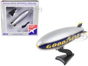Goodyear Blimp Silver Metallic with Blue and Yellow Graphics #1 in Tires 1/350