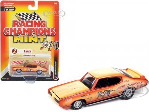 1969 Pontiac GTO Orange and Cream Fade with Graphics Arnie The Farmer Beswick Racing Champions Mint 2023 Release 1