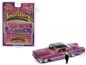 1960 Chevrolet Impala Lowrider Hot Pink Metallic with Black Top and Graphics and