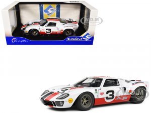 Ford GT40 MK1 #3 Eric Dean Design White with Red and Black Stripes Competition Series
