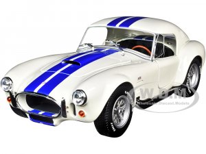 Shelby Cobra 427 S/C Convertible Wimbledon White with Blue Stripes