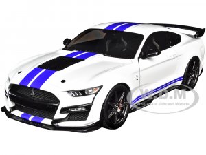 2020 Ford Mustang Shelby GT500 White with Blue Stripes