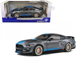 2022 Ford Mustang Shelby GT500 KR Dark Silver Metallic with Blue Stripes
