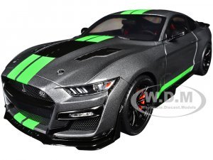 2020 Ford Shelby Mustang GT500 Carbonized Gray Metallic with Neon Green Stripes