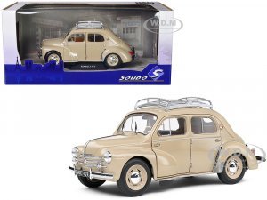 1956 Renault 4CV Beige Tourterelle with Roof Rack