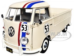 1950 Volkswagen T1 Pickup Truck Racer #53 Cream with Stripes