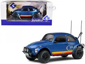 1975 Volkswagen Beetle Baja Blue Metallic with Stripes