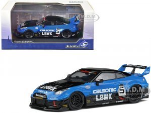 Nissan GT-R (R35) LB Silhouette Works GT RHD (Right Hand Drive) #5 Black and Blue Calsonic
