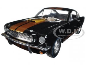 1966 Ford Mustang Shelby GT 350 Hertz Black with Gold Stripes and Racing Wheels