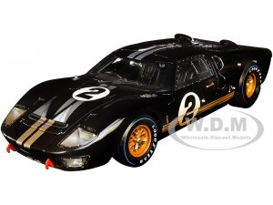 1966 Ford GT-40 MK II #2 Black with Silver Stripes After Race (Dirty Version)