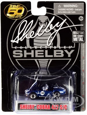 1965 Shelby Cobra 427 S C #98 Blue Metallic with White Stripes Shelby American 50 Years (1962-2012)