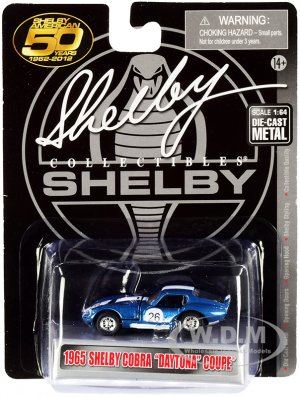 1965 Shelby Cobra Daytona Coupe #26 Blue Metallic with White Stripes Shelby American 50 Years (1962-2012)