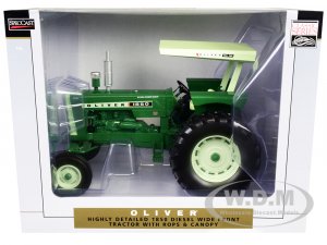 Oliver 1850 Diesel Wide Front Tractor with ROPS and Canopy Green with Light Green Top Classic Series 1 16