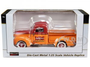 1940 Ford Pickup Truck Minneapolis Moline Orange and Red with Black Stripes 1/25