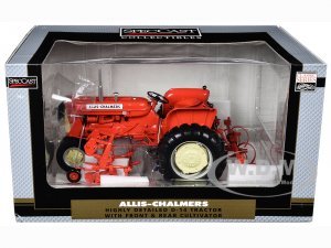 Allis-Chalmers D-14 Tractor with Front and Rear Cultivator Orange Classic Series 1/16