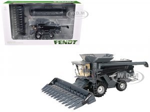 Fendt Ideal 8 Combine with Grain Head and 12 Row Corn Head Gray