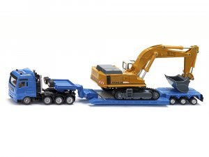 Heavy Haulage Flatbed Transporter Blue and Liebherr 974 Litronic Excavator Yellow  (HO)
