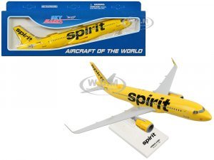 Airbus A320neo Commercial Aircraft with Wi-Fi Dome Spirit Airlines (N320NK) Yellow (Snap-Fit) Plastic Model by Skymarks