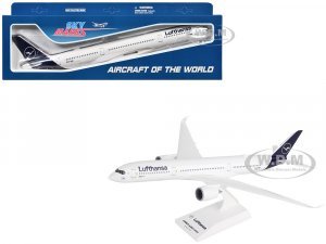 Airbus A350-900 Commercial Aircraft Lufthansa (D-AIXM) White with Dark Blue Tail (Snap-Fit) Plastic Model by Skymarks