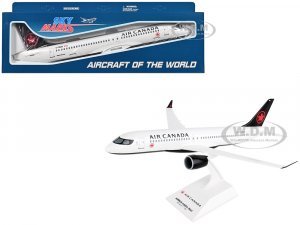 Airbus A220-300 Commercial Aircraft Air Canada (C-GROV) White with Black Tail (Snap-Fit) Plastic Model by Skymarks