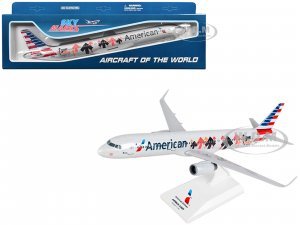 Airbus A321 Commercial Aircraft American Airlines - Stand Up To Cancer (N162AA) Gray with Graphics (Snap-Fit) Plastic Model by Skymarks