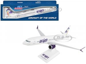 Boeing 737 MAX 8 Commercial Aircraft Arajet (HI1026) White with Tail Graphics (Snap-Fit) Plastic Model by Skymarks