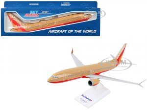 Boeing 737 MAX 8 Commercial Aircraft Southwest Airlines (N572UP) Tan with Red and Orange Stripes (Snap-Fit) Plastic Model by Skymarks