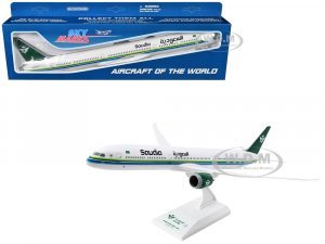 Boeing 787-10 Commercial Aircraft Saudia Airlines White with Green and Blue Stripes (Snap-Fit) Plastic Model by Skymarks