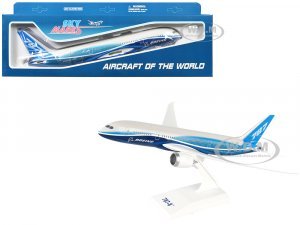 Boeing 787-8 Dreamliner Commercial Aircraft Boeing House Colors White and Blue (Snap-Fit) Plastic Model by Skymarks