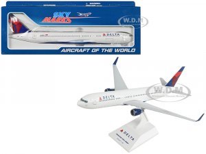 Boeing 767-300 Commercial Aircraft Delta Air Lines (N178DZ) White with Red and Blue (Snap-Fit) Plastic Model by Skymarks