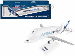 Airbus Beluga 1 Commercial Aircraft Airbus Beluga (F-GSTA) White with Blue Tail (Snap-Fit) Plastic Model by Skymarks