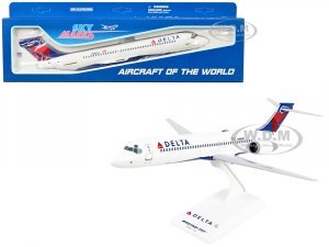 Boeing 717 Commercial Aircraft Delta Air Lines (N989AT) White with Blue and Red Tail (Snap-Fit) Plastic Model by Skymarks