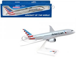 Boeing 787-8 Commercial Aircraft American Airlines (N800AN) Gray with Blue and Red Tail (Snap-Fit) Plastic Model by Skymarks