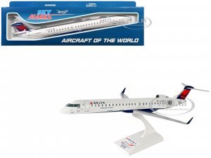 Bombardier CRJ900 Commercial Aircraft Delta Connection (N349PQ) White with Blue and Red Tail (Snap-Fit) Plastic Model by Skymarks
