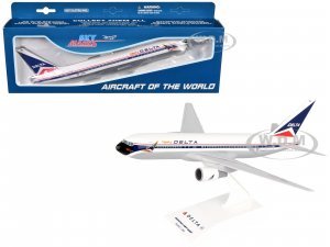 Boeing 767-200 Commercial Aircraft The Spirit of Delta Airlines (N170SY) White with Blue and Red Stripes (Snap-Fit) Plastic Model by Skymarks