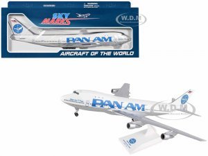 Boeing 747-100 Commercial Aircraft with Landing Gear Pan American (Pan Am) Airways (N8642E) White (Snap-Fit) Plastic Model by Skymarks