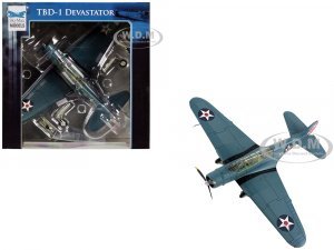 Douglas TBD-1 Devastator Bomber Aircraft Lt. Cdr. James Brett VT-2 USS Lexington (1942) United States Navy SkyMax Models Series
