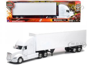 Kenworth T700 Truck with Dry Goods Trailer White Long Haul Truckers Series