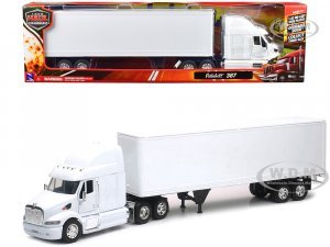Peterbilt 387 Truck with Dry Goods Trailer White Long Haul Truckers Series