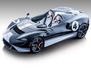 2020 McLaren Elva Convertible #4 Black with Silver Accents Exclusive Collection Series