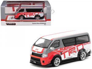 Toyota Hiace Widebody Van RHD (Right Hand Drive) TRD Gray and White with Red Graphics Hobby64 Series