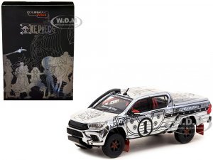 Toyota Hilux Pickup Truck #1 Thousand Sunny Silver with Black Graphics One Piece (1999) TV Series with METAL OIL CAN