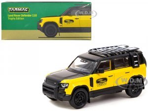 Land Rover Defender 110 Trophy Edition Yellow with Black Hood and Top and Roofrack Global64 Series