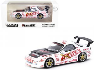 Vertex RX-7 FD3S White with Graphics RHD (Right Hand Drive) APex D1 Project Global64 Series