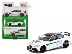 Alfa Romeo Giulia GTAm White with Green Stripes and Black Top Global64 Series