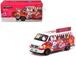 Dodge Van Hello Kitty Food Truck White and Red with Graphics Global64 Series